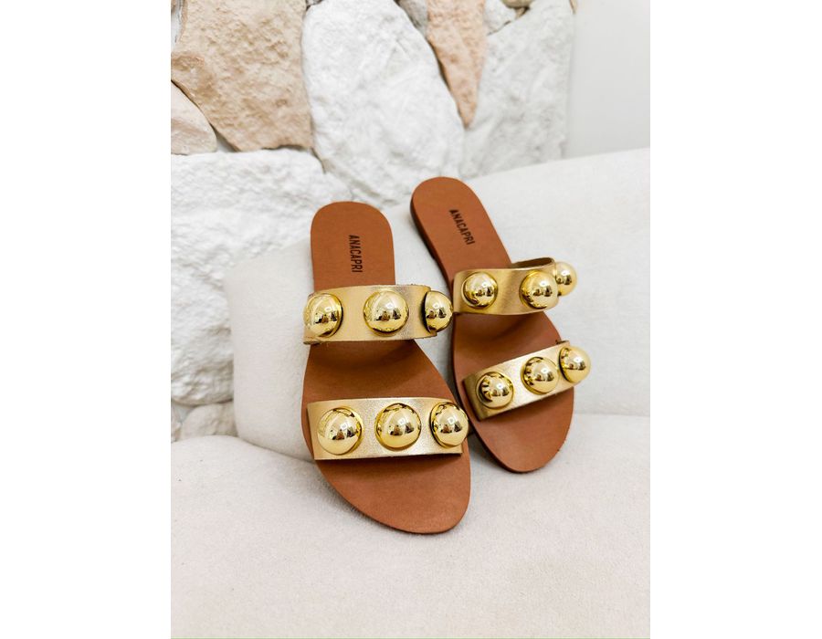 Rasteirinha Lana DOURADO - 0007240012 - Morena Brasil Shoes