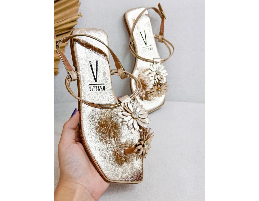 Rasteirinha Milla DOURADO - 0009280012 - Morena Brasil Shoes