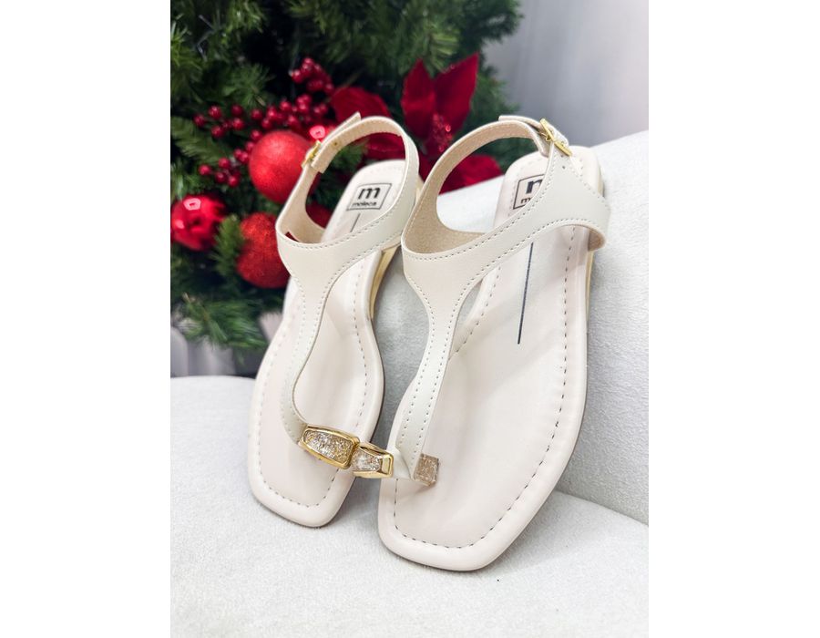 Rasteirinha Sara OFF WHITE - 0009480002 - Morena Brasil Shoes