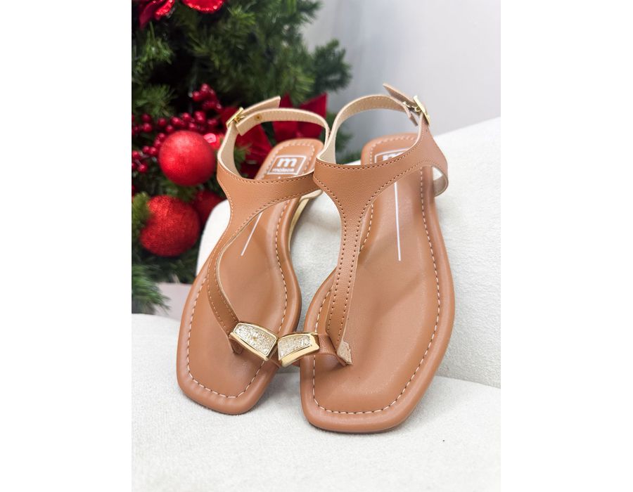 Rasteirinha Sara CARAMELO - 0009480011 - Morena Brasil Shoes