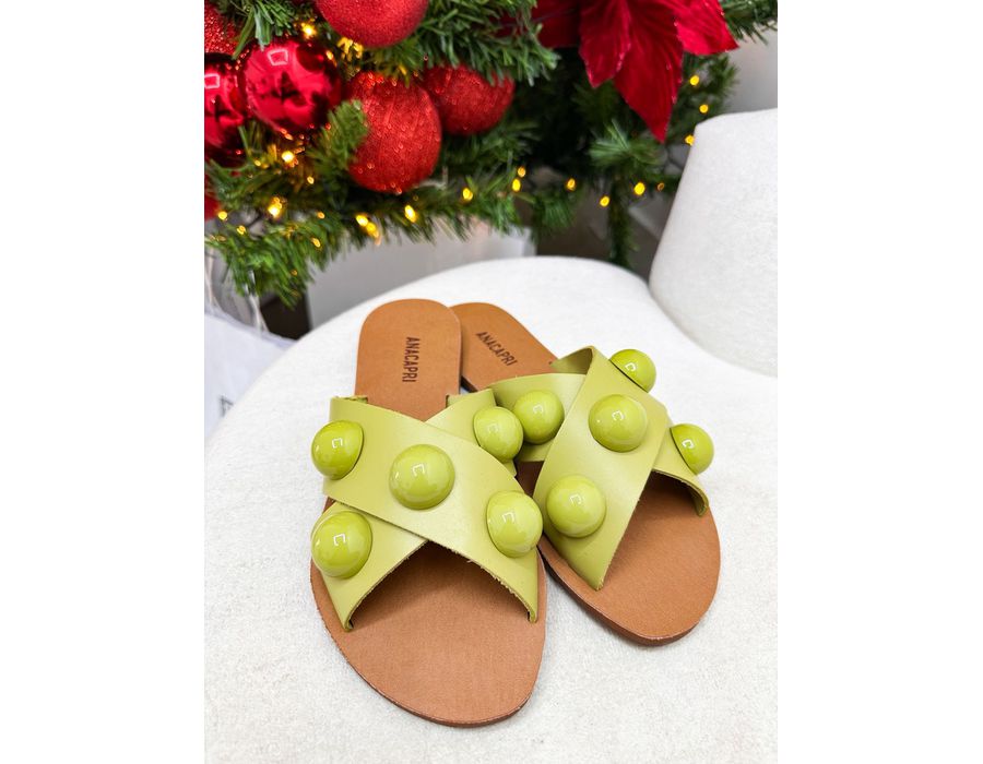 Rasteirinha Lola VERDE LIMA - 0009730023 - Morena Brasil Shoes