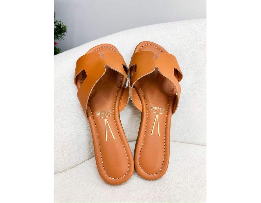 Rasteirinha Gabrielle CARAMELO - 0007550011 - Morena Brasil Shoes