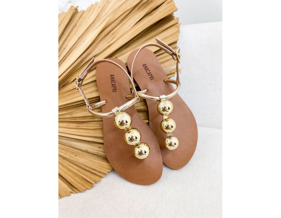 Rasteirinha Iris DOURADO - 0009820012 - Morena Brasil Shoes