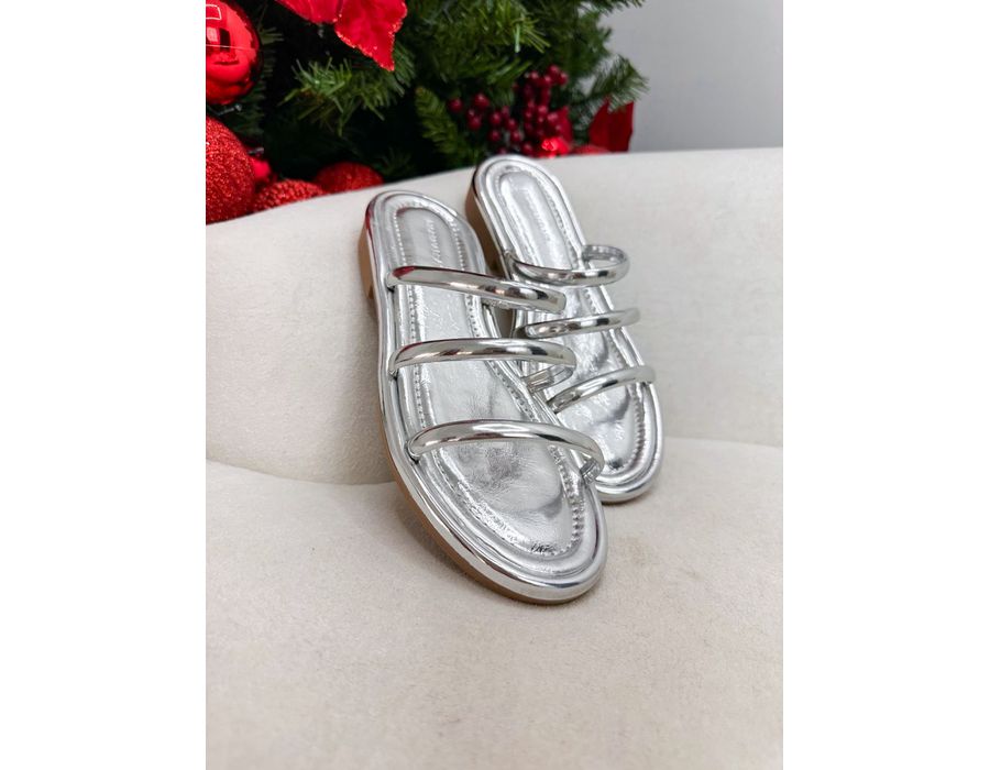 Rasteirinha Jasmin PRATA - 0009530013 - Morena Brasil Shoes