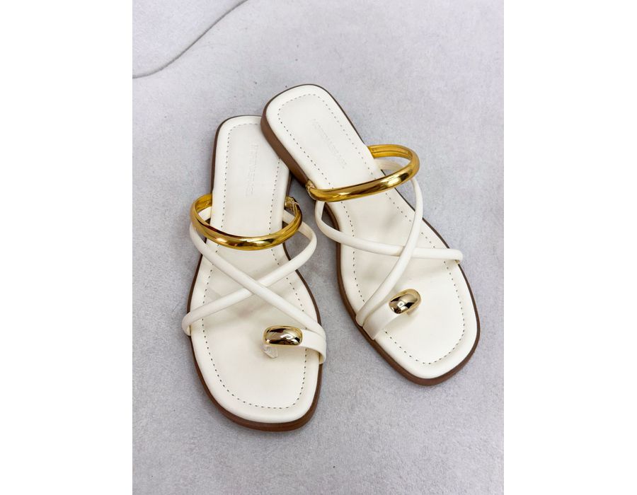 Rasteirinha Laiane OFF WHITE - 0009520002 - Morena Brasil Shoes