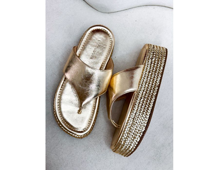 Flat Sasha DOURADO - 0009650012 - Morena Brasil Shoes