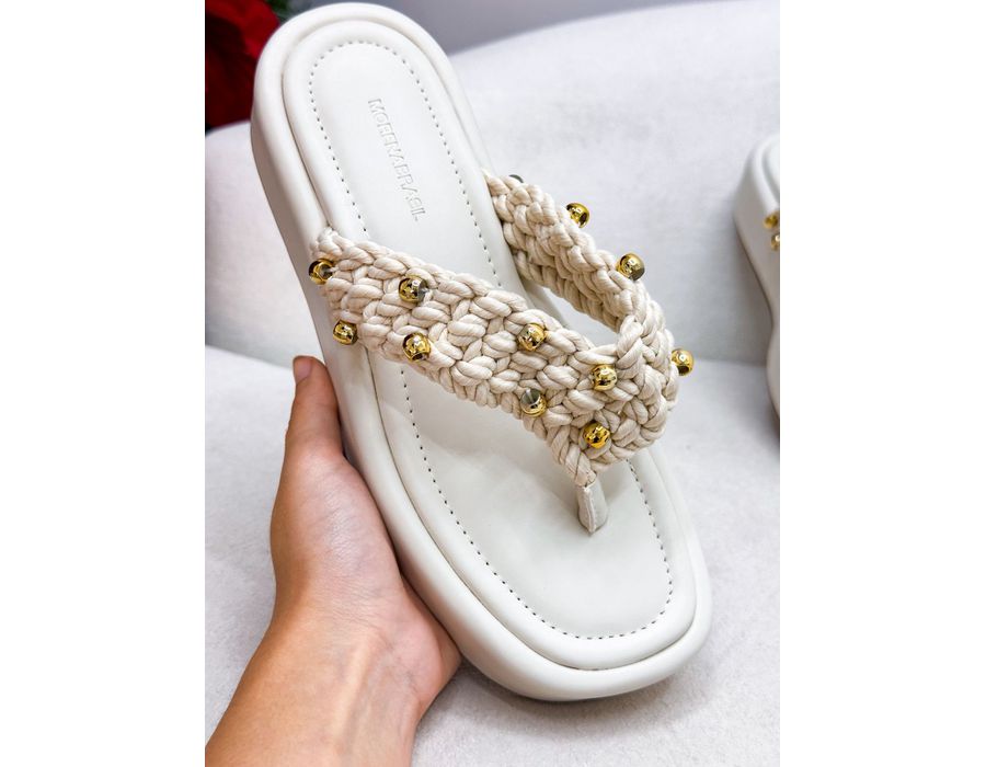 Flat Louise OFF WHITE - 0009640002 - Morena Brasil Shoes