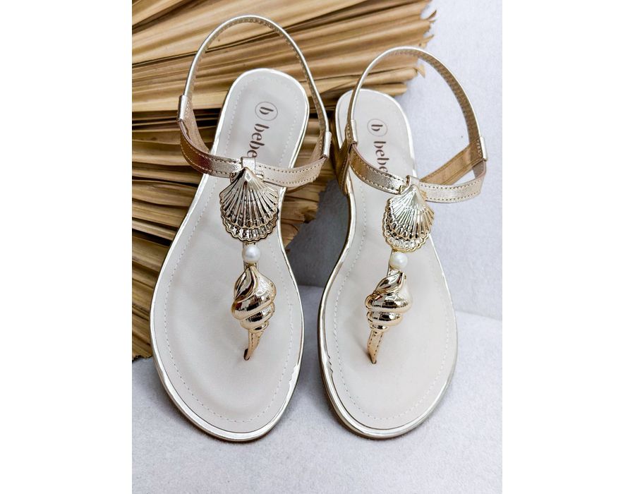 Rasteirinha Isa DOURADO - 0009750012 - Morena Brasil Shoes