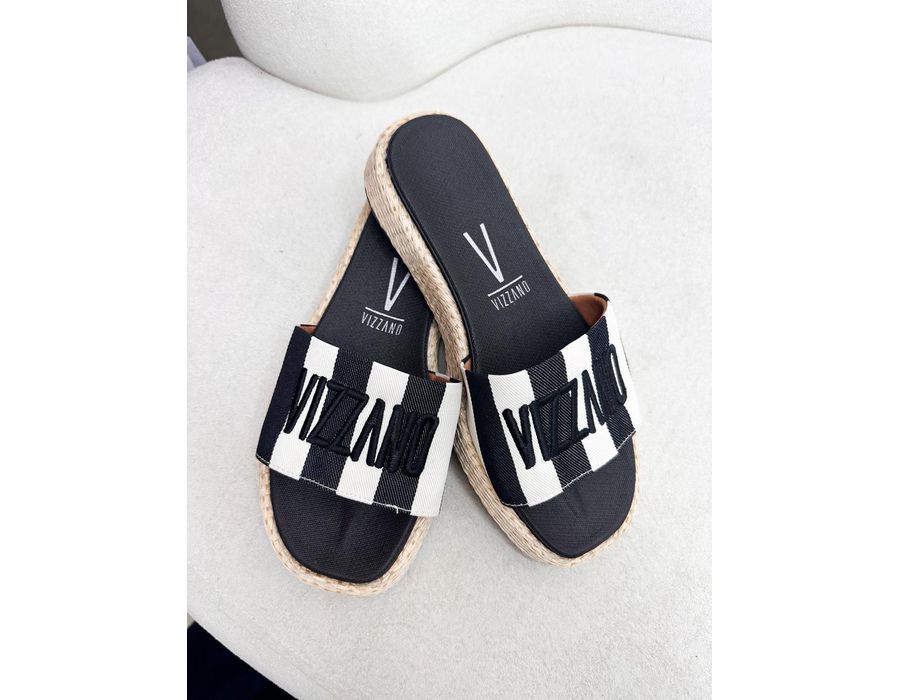 Flat Yani PRETO LISTRADO - 0009830104 - Morena Brasil Shoes
