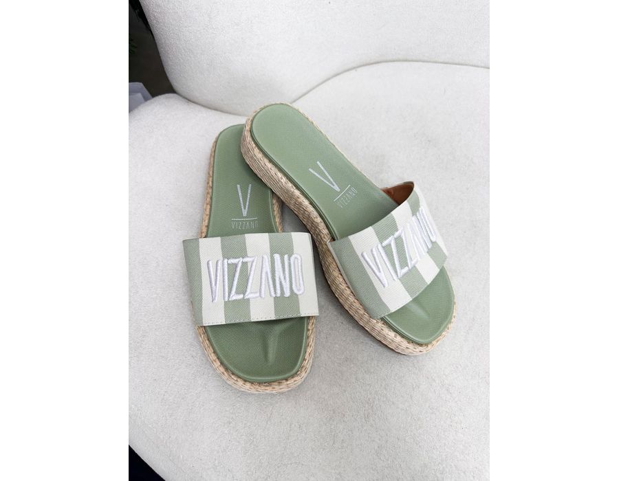 Flat Yani VERDE LISTRADO - 0009830103 - Morena Brasil Shoes