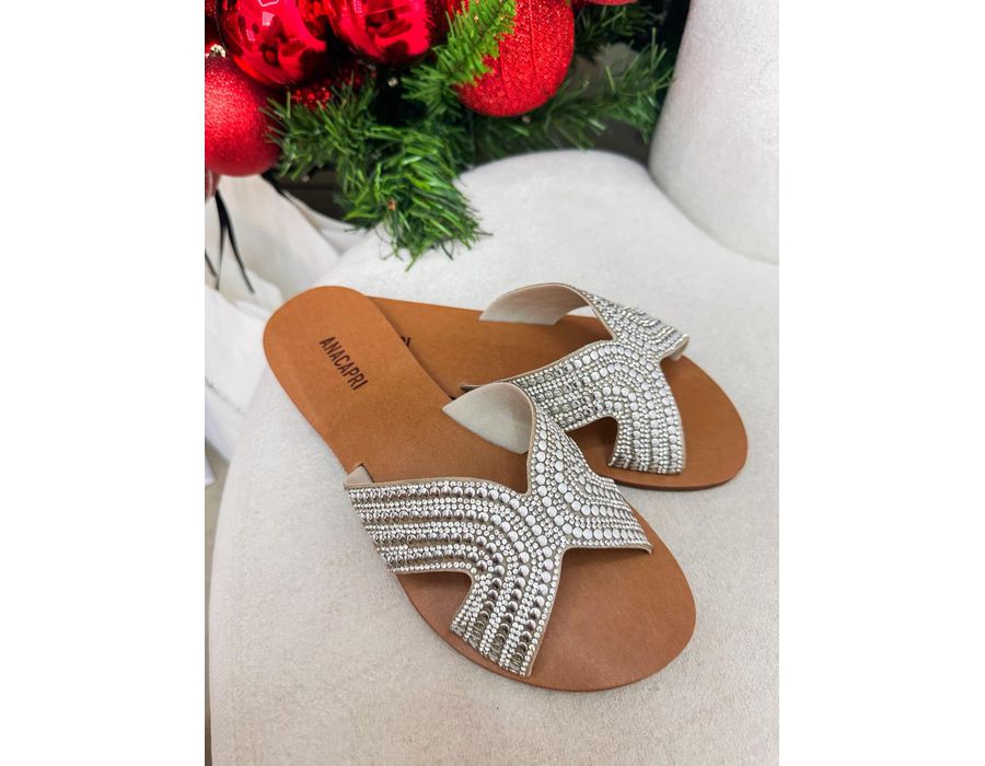 Rasteirinha Tiffany PRATA - 0009910013 - Morena Brasil Shoes
