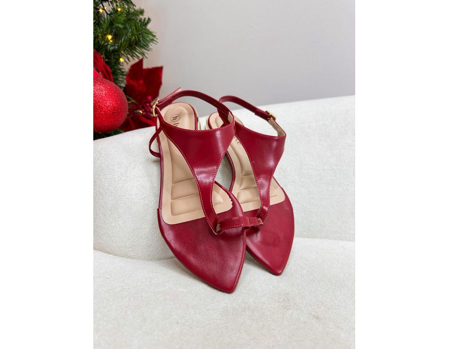 Rasteirinha Ceci BORDO - 0009940101 - Morena Brasil Shoes