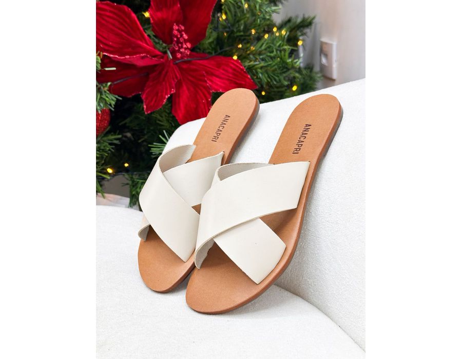 Rasteirinha Anna BRANCO - 0007220014 - Morena Brasil Shoes
