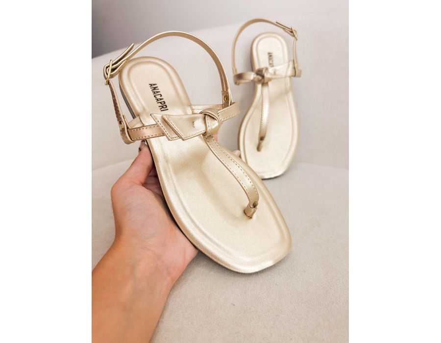 Rasteirinha Manu DOURADO - 0009970012 - Morena Brasil Shoes