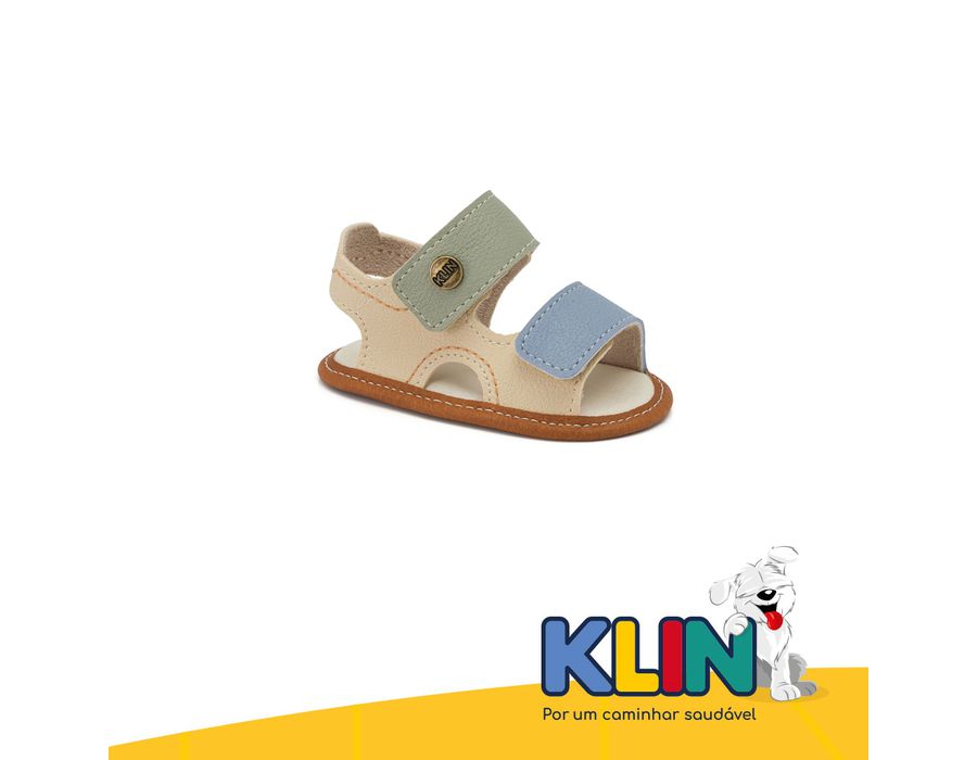 SANDALIA KLIN 361007 OFF WHITE/CARAMELO/VERDE