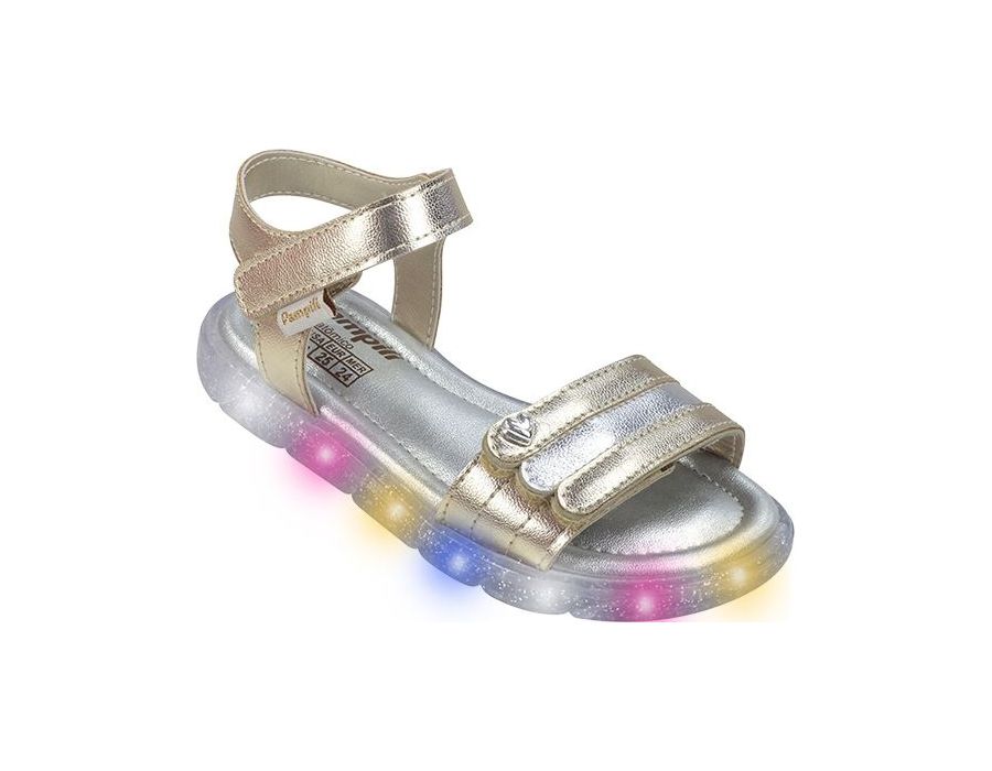 SANDALIA PAMPILI 697060 LED DOURADO/PRATA