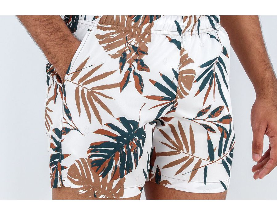 BERMUDA OGOCHI 4490003 BRANCO/MARROM/VERDE