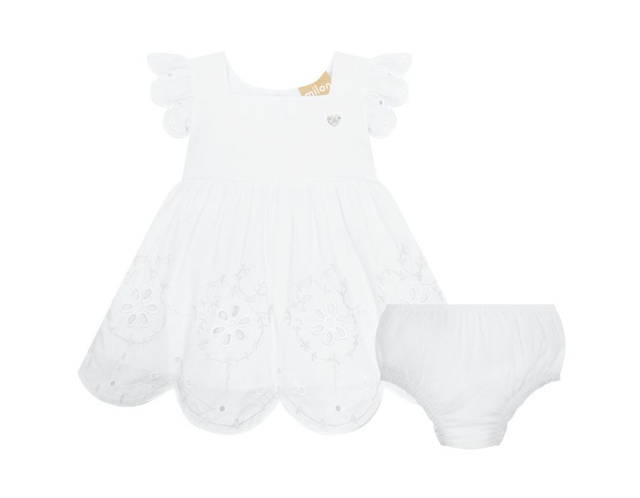 VESTIDO MILON 2001115 BATIZADO 0 A 24 MESES
