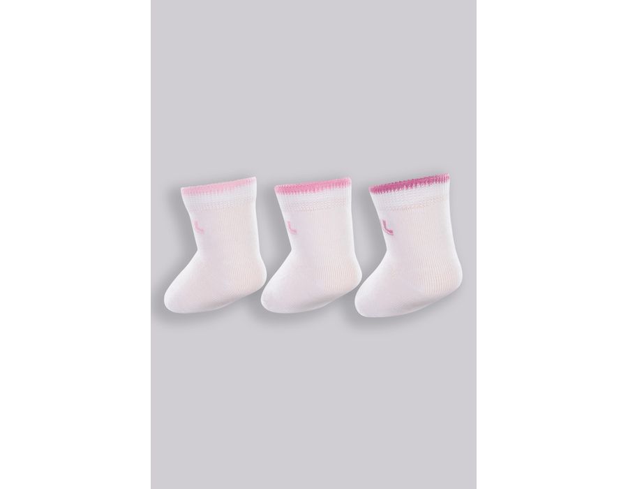 KIT C/3 MEIA LUPO 2165 BRANCO/ROSA