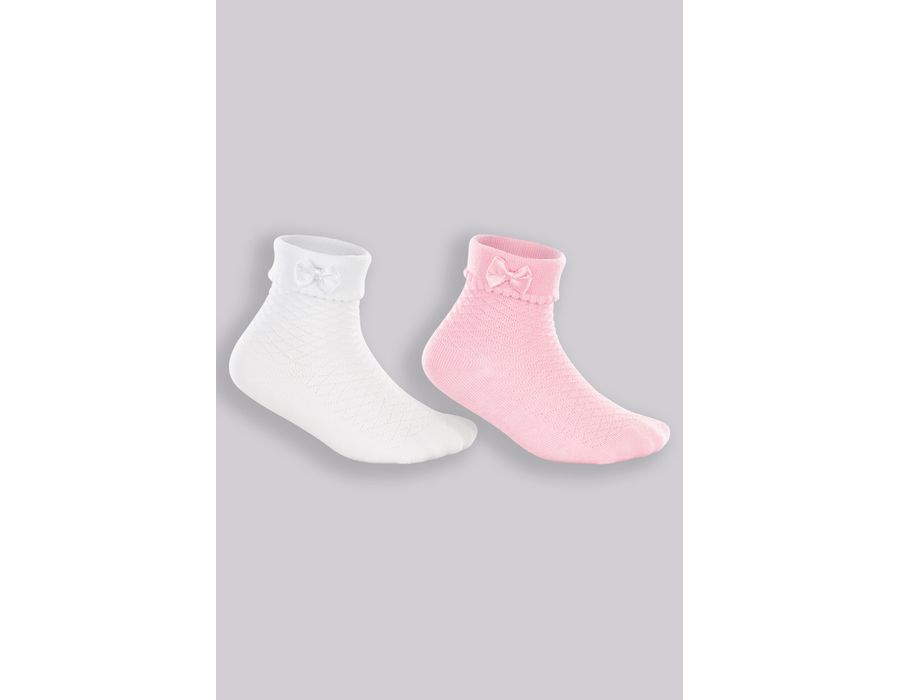 KIT C/2 MEIA LUPO 2035 BRANCO/ROSA