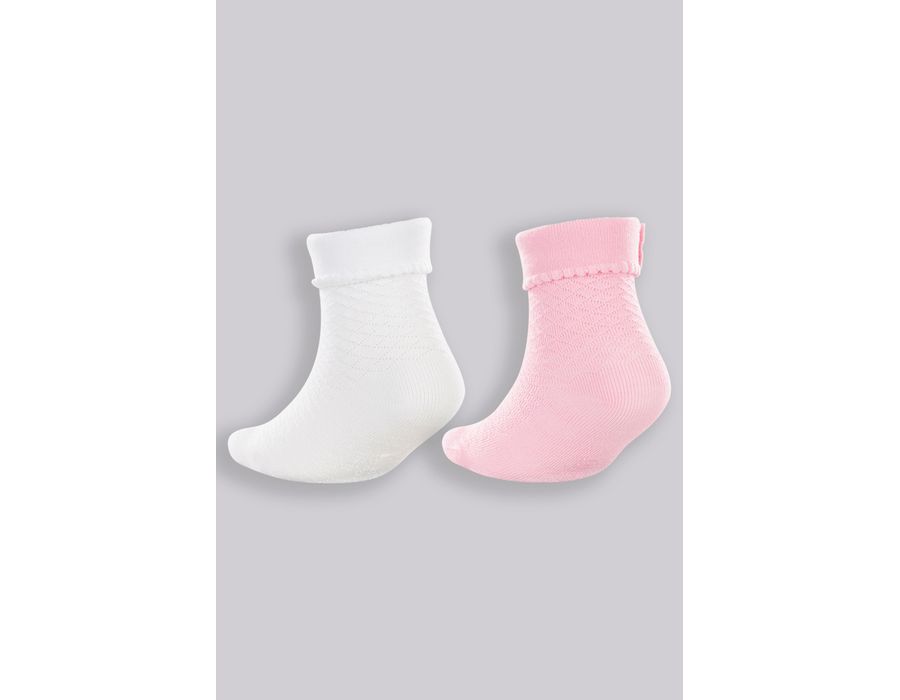 KIT C/2 MEIA LUPO 2035 BRANCO/ROSA