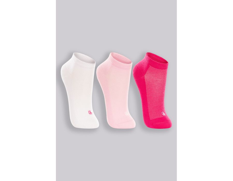 KIT C/3 MEIA LUPO 2725 BRANCA/ROSA/PINK