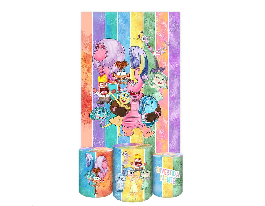 Capa Painel Retangular + cilindros Sublimados Tema Divertidamente ...