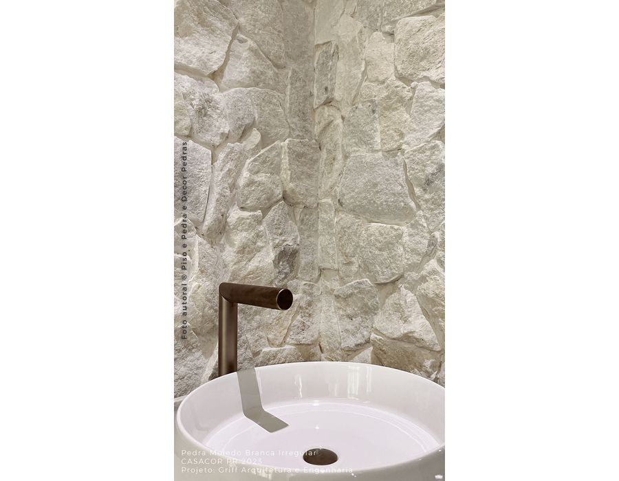 Pedra Moledo Branca Irregular Piso De Pedra Curitiba