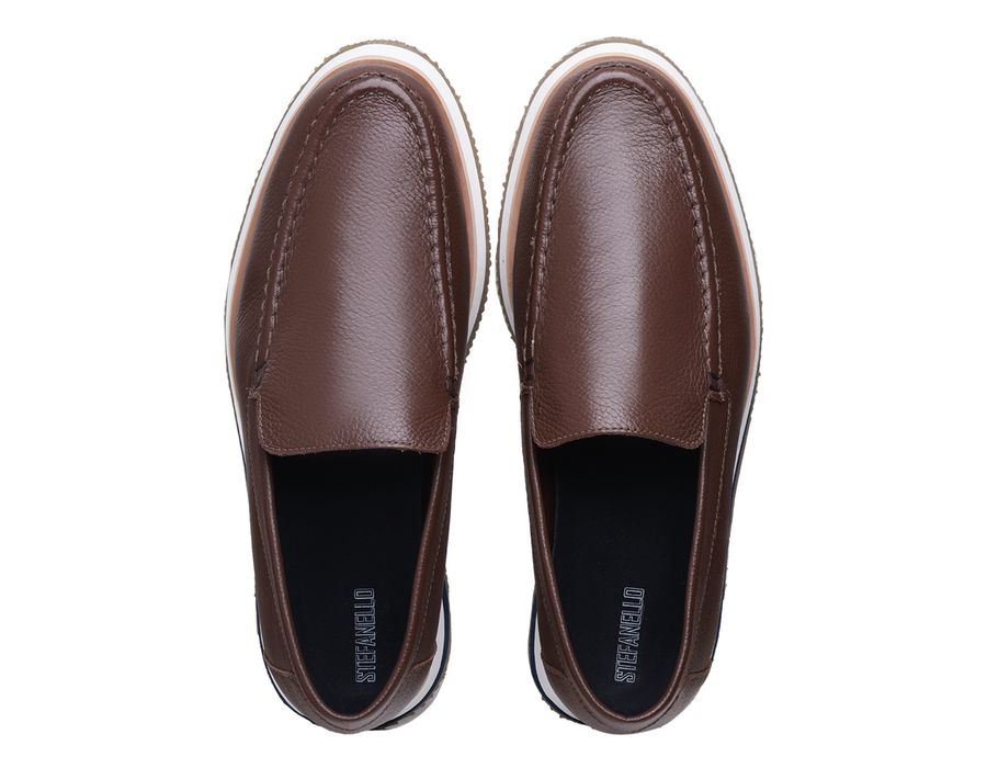 Mocassim Couro Cooper Café STEFANELLO