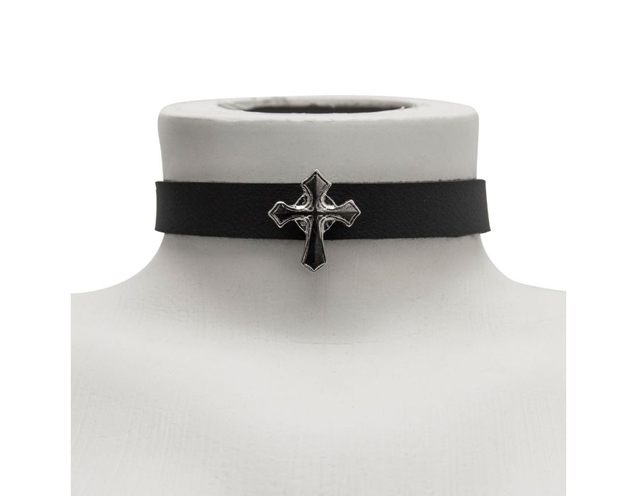 Choker Gargantilha com Pingente de Cruz Minimalista