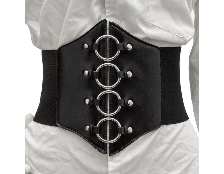 Corset Espartilho Preto com Argolas