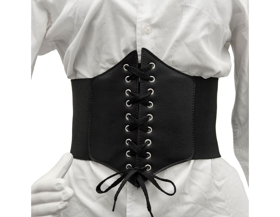 Corset Espartilho Preto com Cadarço