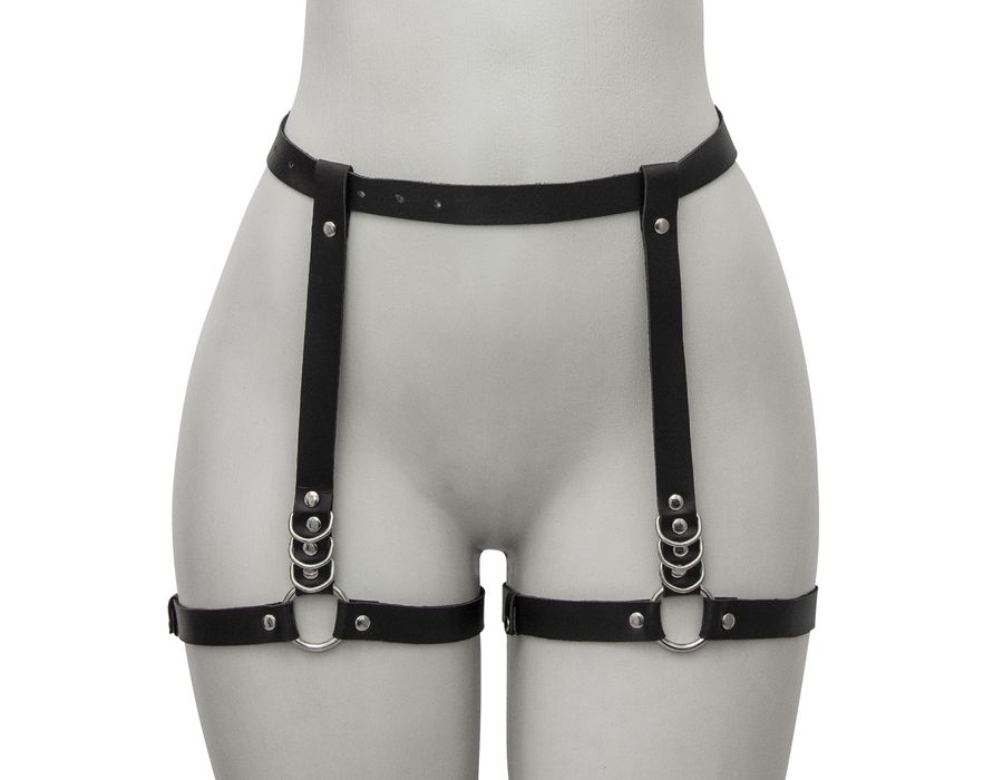 Harness De Coxa e Cintura Com Uma Tira Em Cada Perna