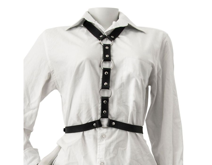 Harness Preto de Corpo com Três Argolas