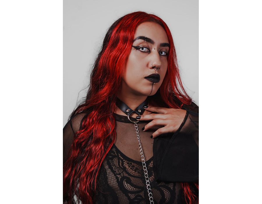 Harness de Corpo In Chains Preto com Correntes Franjinhas na Cintura