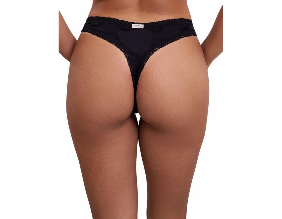 Calcinha Tanga Cavada - Preto