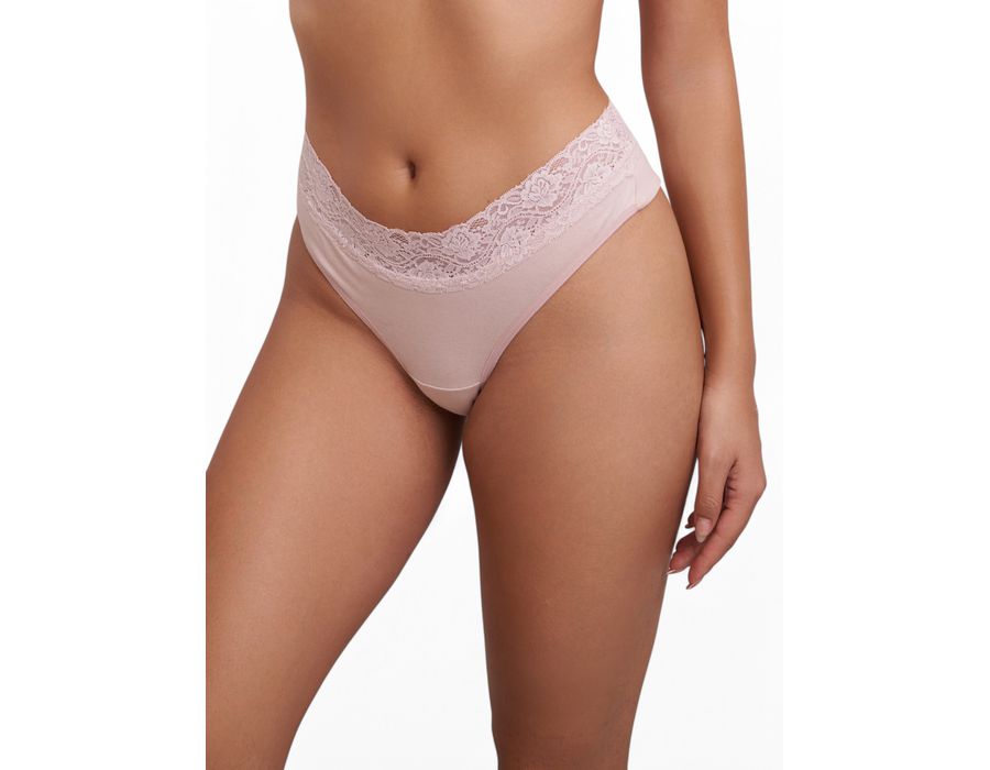 Calcinha Tanga Alta - Bege