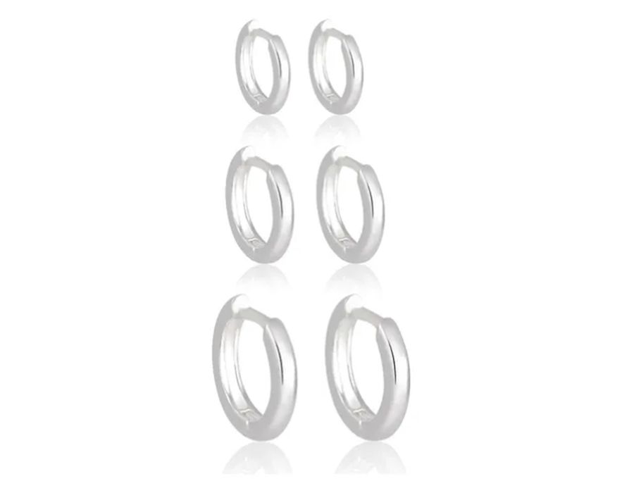 Trio Argola Click Lisa Prata 925 - 6137 - M S ACESSORIOS