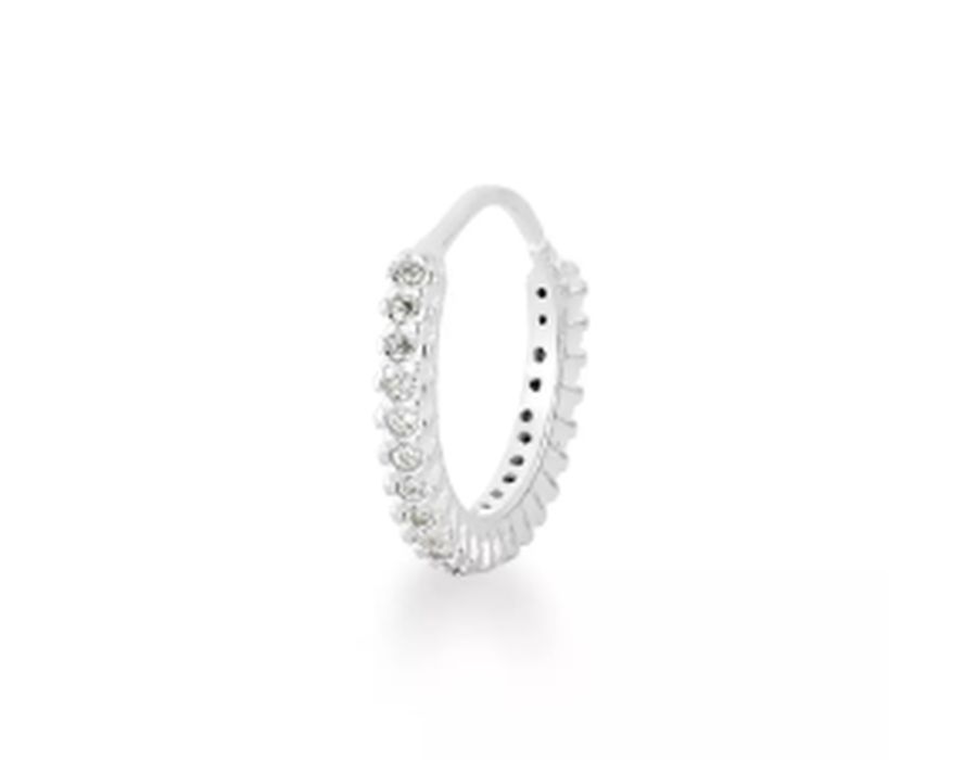 Piercing Argolinha Cravejada Prata 925 - 6143 - M S ACESSORIOS