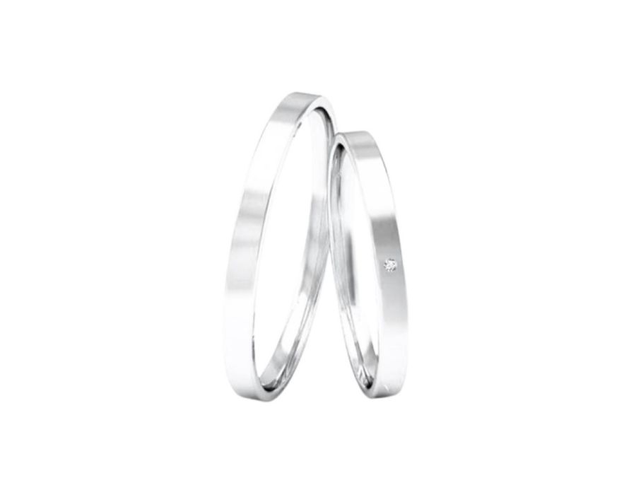 Par Aliança de Prata Clássica Com Zirconia 2mm - ... - MEDALS STORE