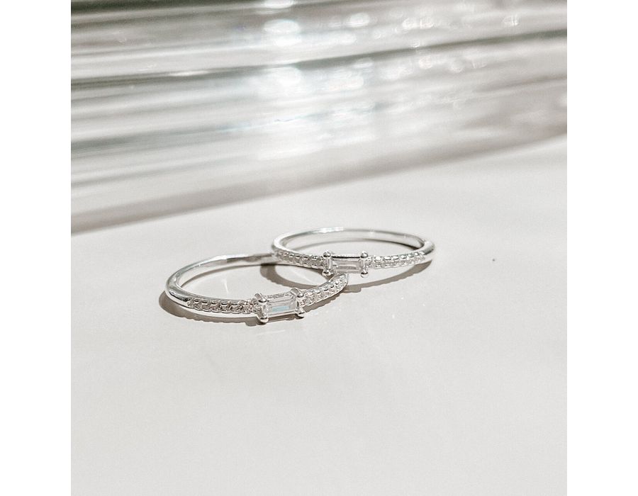 Anel Solitário Cravejado Maya Prata 925 - 8198A - MEDALS