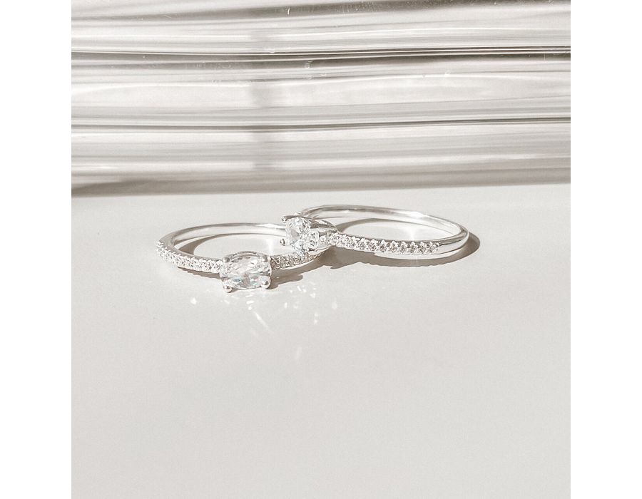 Anel Solitário Jade Prata 925 - 8203A - MEDALS