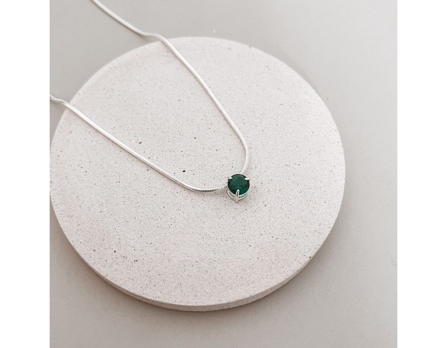 Colar Tina Verde Esmeralda Prata 925 - 4060 - MEDALS STORE