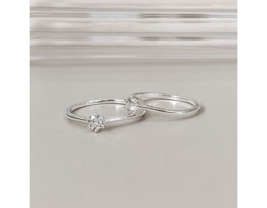 Anel Solitário Zircônia Prata 925 - 8626 - MEDALS