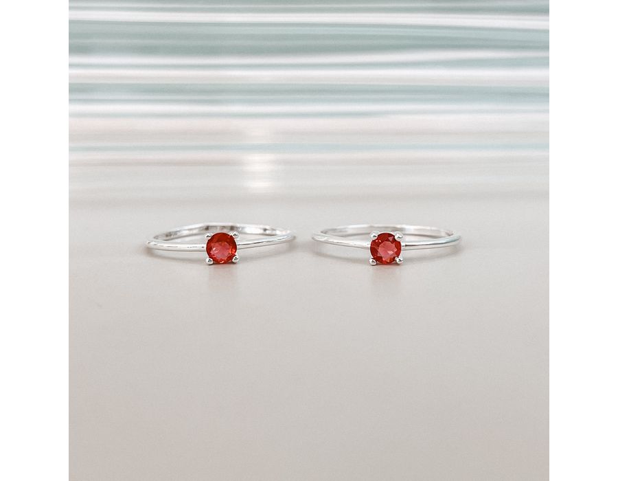 Anel Solitário Pink Prata 925 - 8244A - MEDALS