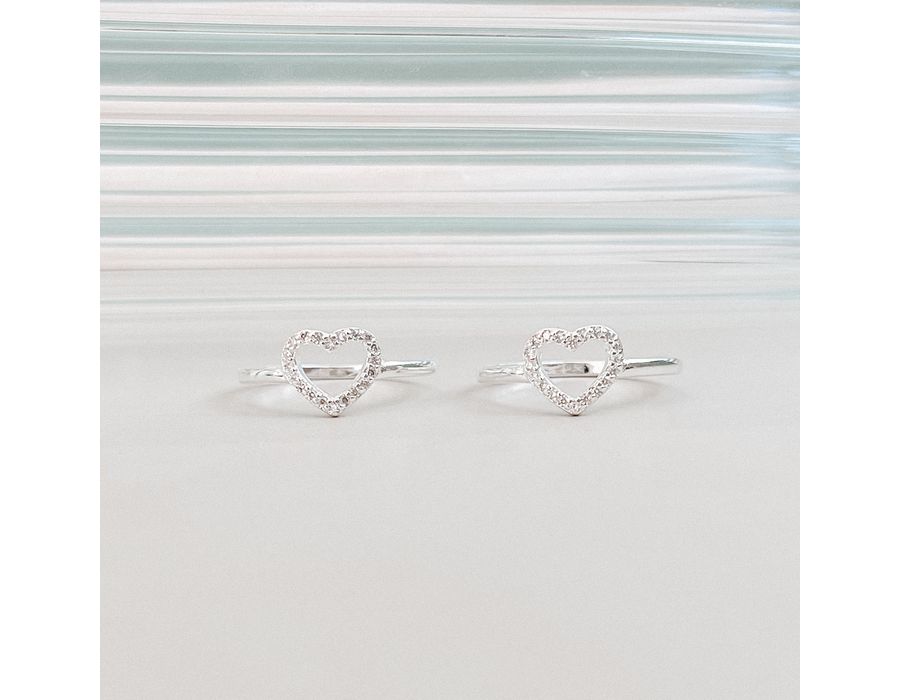 Anel Cravejado Coração Prata 925 - 8234A - MEDALS