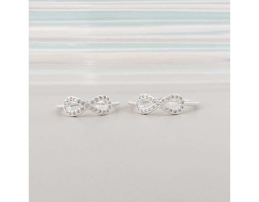 Anel Infinito Cravejado Prata 925 - 8239A - MEDALS