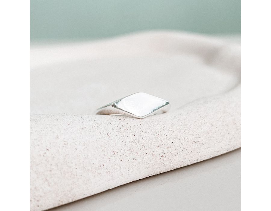 Anel Regulável Liso Losango Prata 925 - 8237A - MEDALS