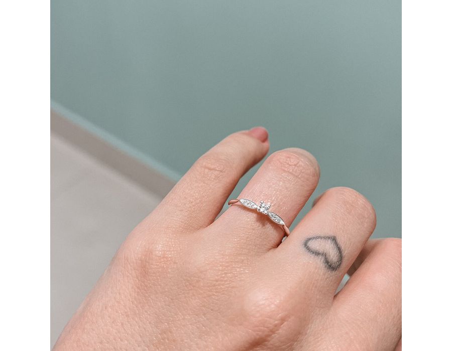 Anel Solitario Cravejado Cristal Prata 925 - 8141 - MEDALS