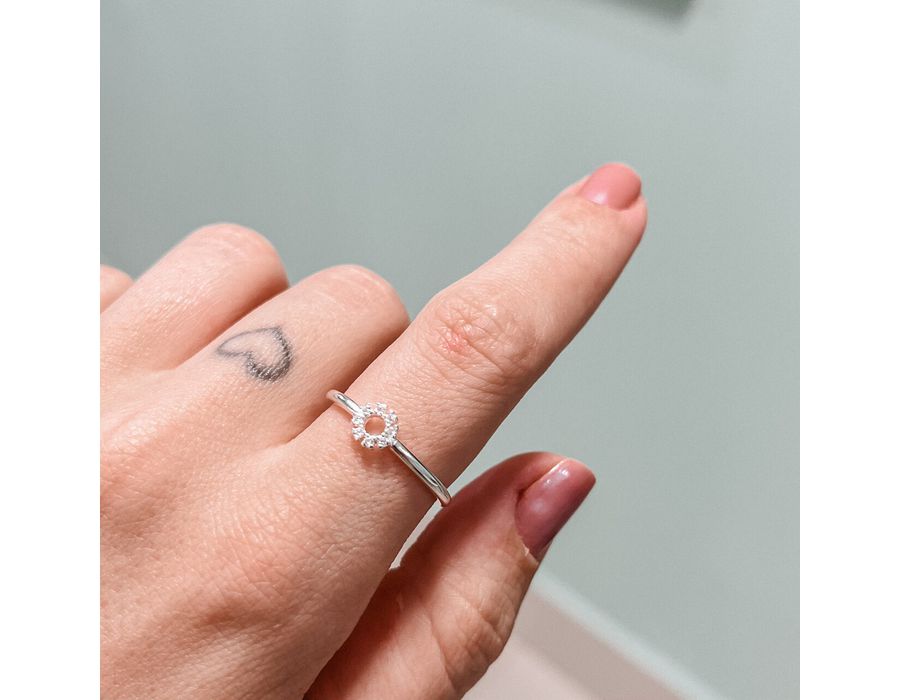 Anel Sol Cravejado Cristal Prata 925 - 8143 - MEDALS